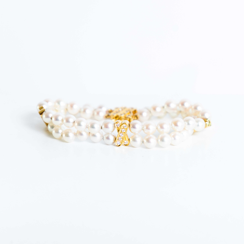 Amazon.co.jp: MIKIMOTO A World of Creativity Collection Pearl Diamond  Bracelet Ref.PD-245NU K18WG Used, Yellow Gold, Pearl : Clothing, Shoes &  Jewelry